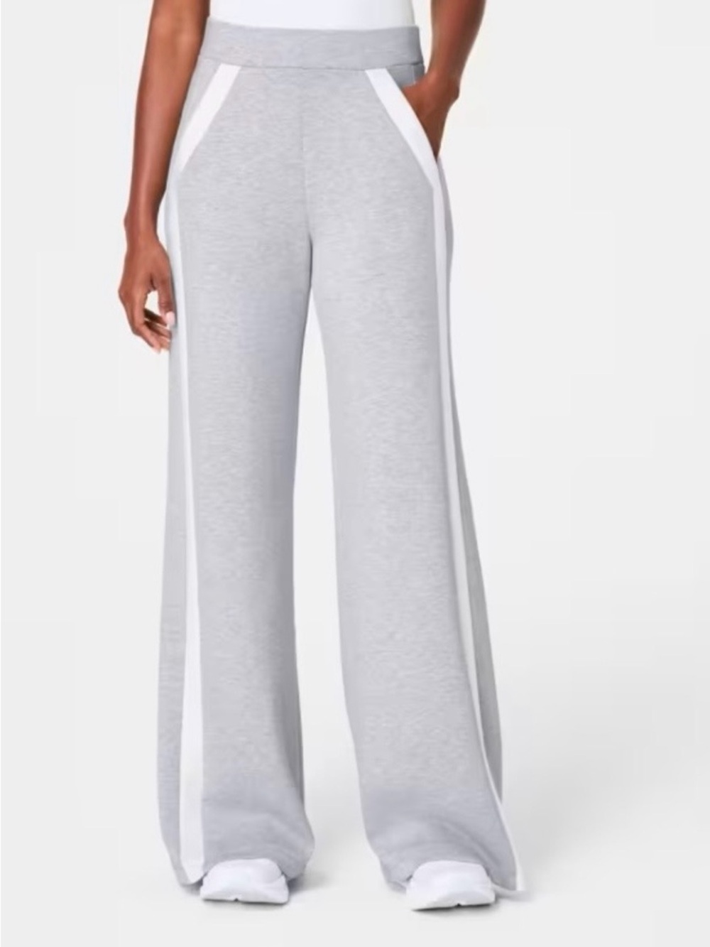 Spanx Wide-Leg pants with Side Stripe and pockets - Light Gray